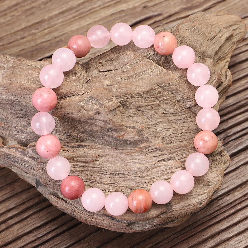 Wear FengShui 108 Mala Beads Pink Crystal Love Tassel Bracelet