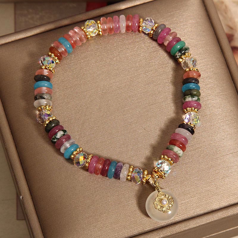 Wear FengShui Various Crystal Peace Buckle Auspicious Bracelet