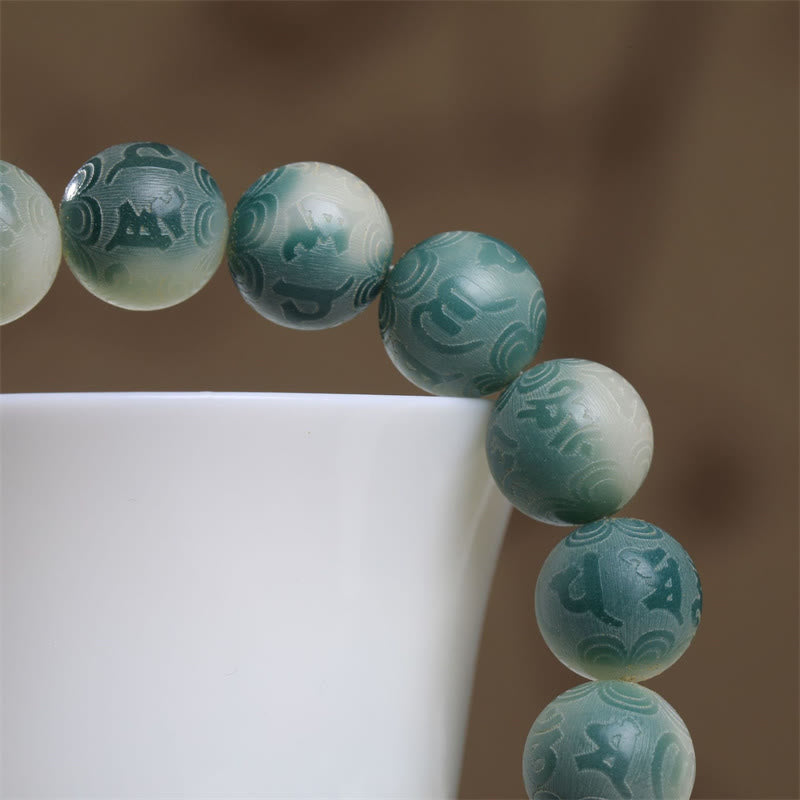 Wear FengShui Bodhi Seed Om Mani Padme Hum Engraved Keep Away Evil Spirits Bracelet