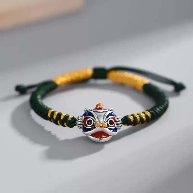Wear FengShui Handmade Dancing Lion Luck Braided String Bracelet