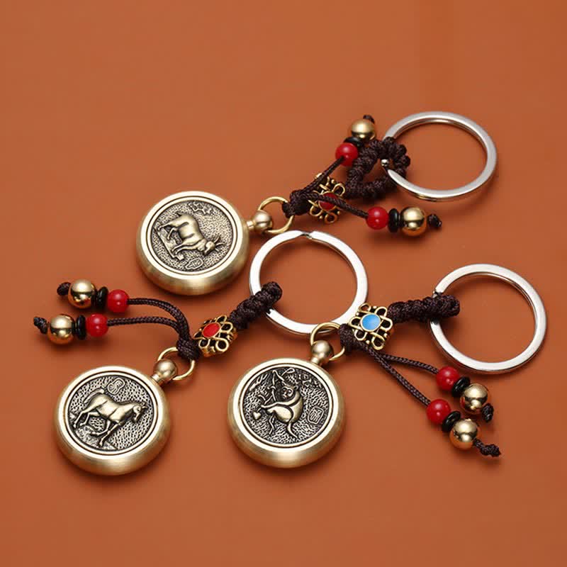 Wear FengShui 12 Chinese Zodiac Blessing Wealth Fortune Keychain