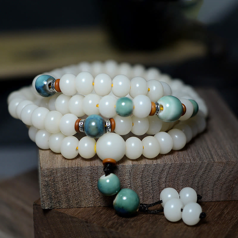 Wear FengShui 108 Mala Beads Bodhi Seed Keep Away Evil Spirits Calm Bracelet