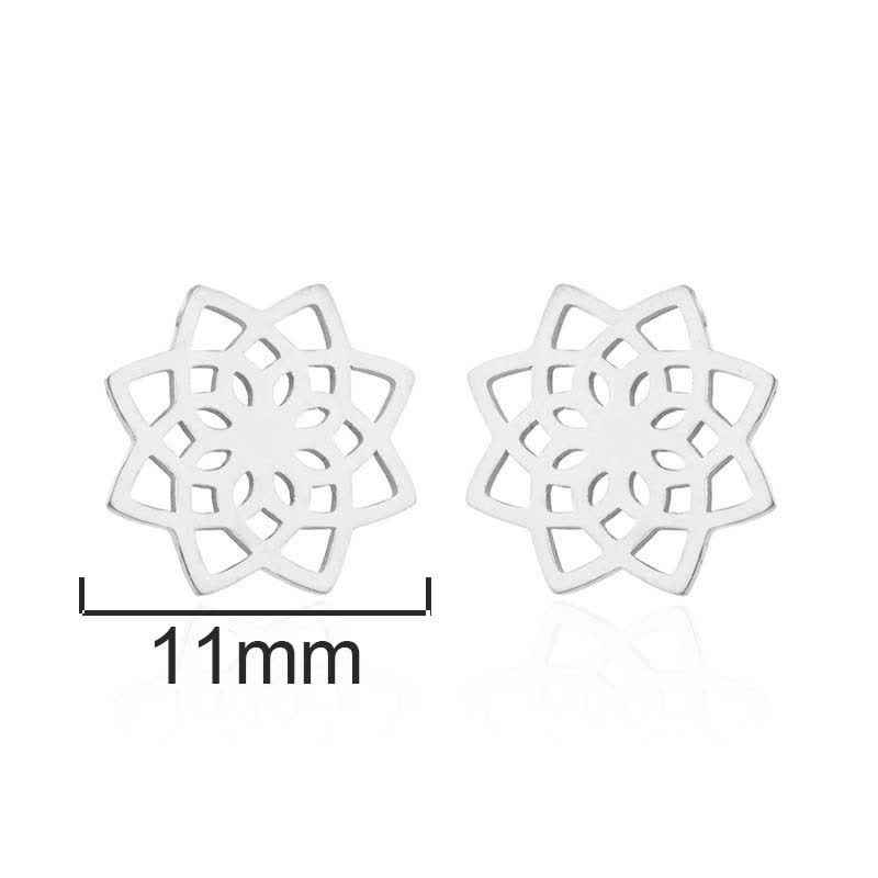 Wear FengShui Tibetan Lotus Pattern New Beginning Stud Earrings