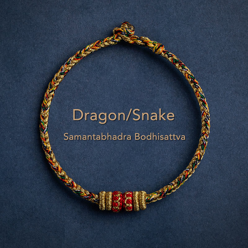 Wear FengShui Tibet Handmade Chinese Zodiac Natal Buddha Luck Strength Braided String Bracelet