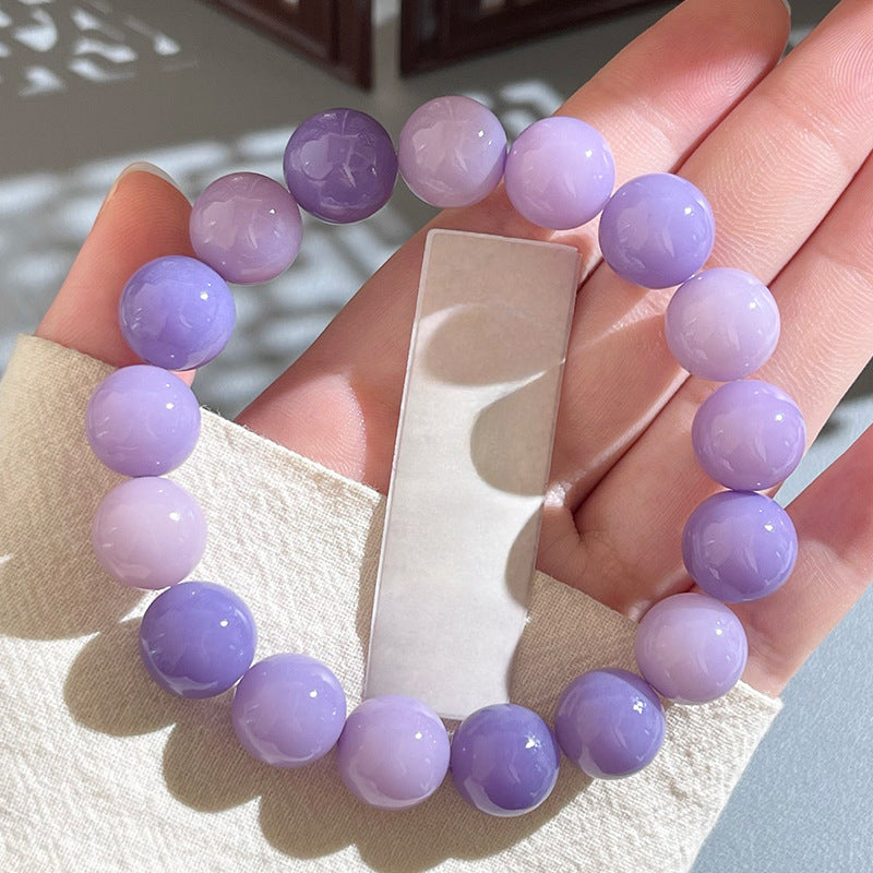 Natural Floral-Skin Jade-Like Bodhi Bead Bracelet – 12-13mm Round Beads
