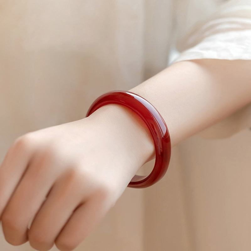Wear FengShui Natural Red Agate Confidence Bracelet Bangle
