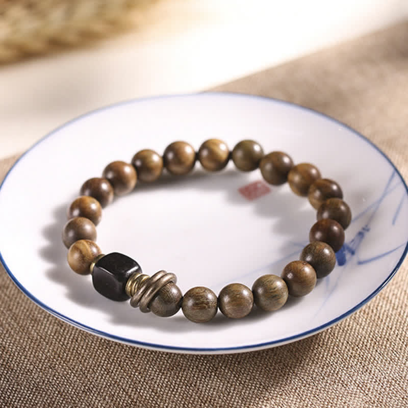 Wear FengShui Tibetan Green Sandalwood Crystal Soothing Peace Bracelet
