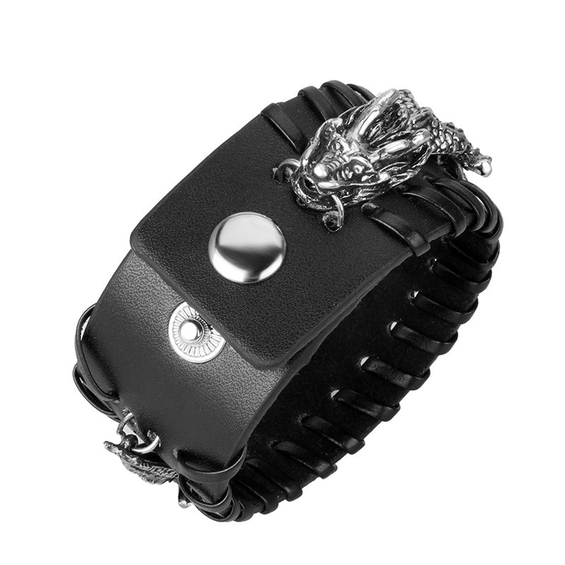 Wear FengShui Dragon Leather Protection Weave Bracelet