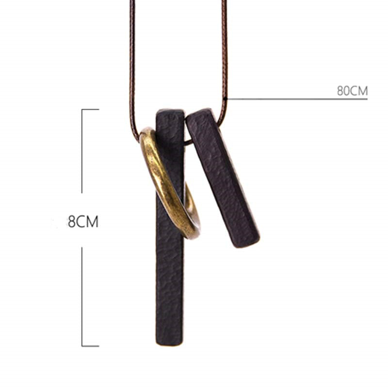 Wear FengShui Zen Circle Ebony Wood Enlightenment Necklace Pendant