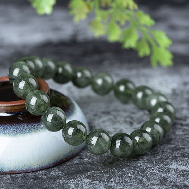 Wear FengShui Natural Green Crystal Blessing Wealth Bracelet