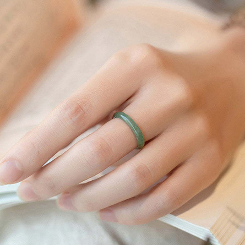 Wear FengShui Natural Jade Prosperity Abundance Ring