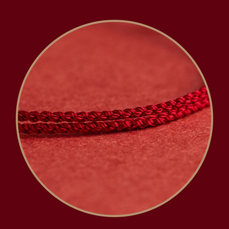 Wear FengShui 925 Sterling Silver Lucky Fortune Peace Joy Lotus Peace Buckle Red String Bracelet