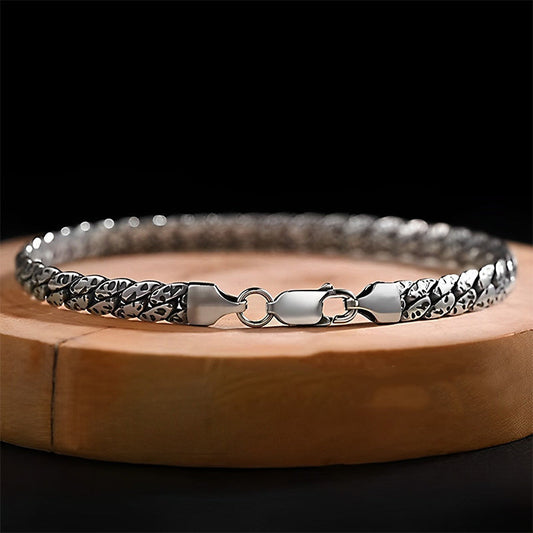 Wear FengShui Simple Dotted Texture Design Copper Luck Buckle Bracelet