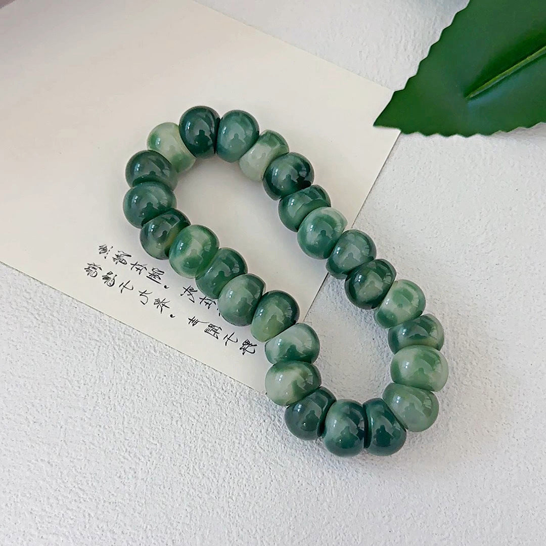 New Colorful Garlic Beads Bodhi Bracelet – Unique Marble Pattern Design 14mm