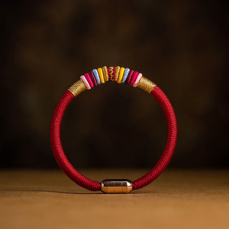 Wear FengShui Tibetan Handmade King Kong Knot Protection Magnetic Buckle Braided Bracelet