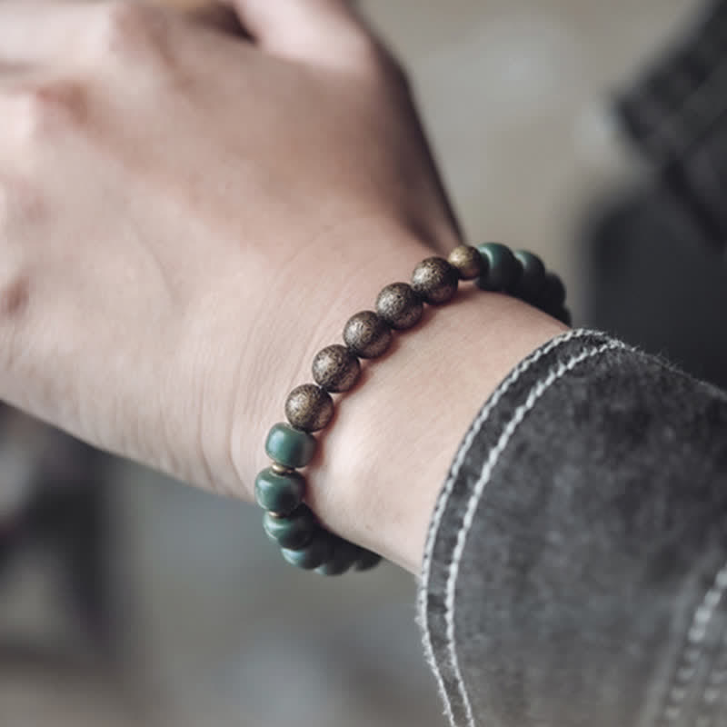 Wear FengShui Tibetan Cyan Bodhi Seed Copper Success Bracelet