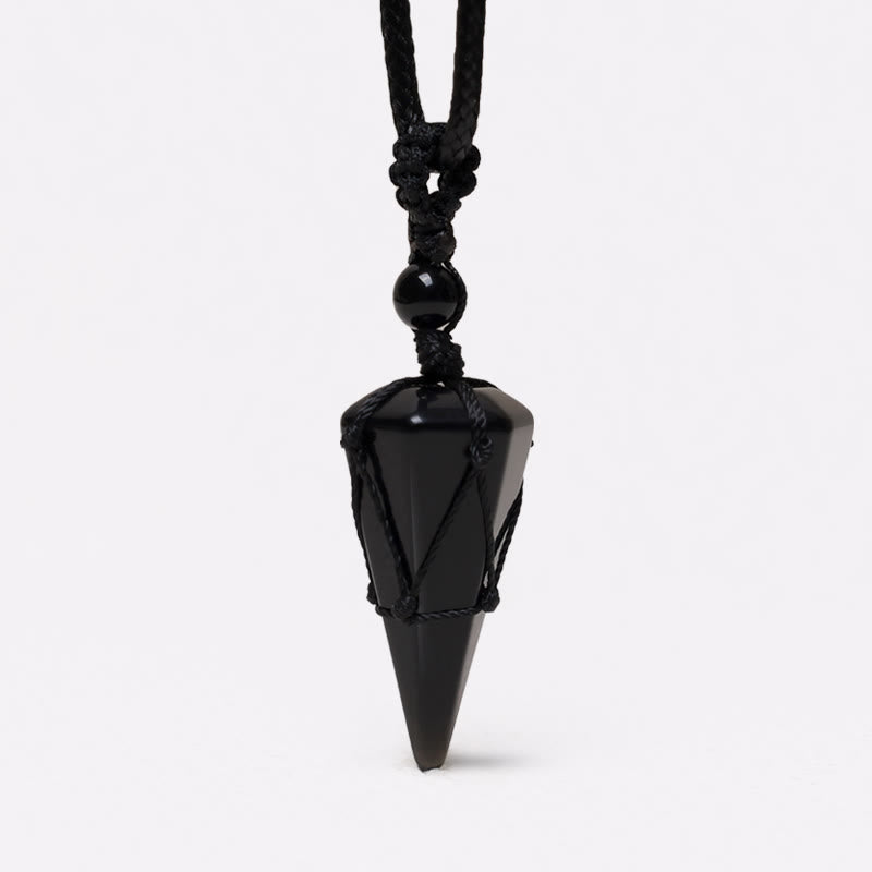 Wear FengShui Natural Stone Pointed Pendant Necklace