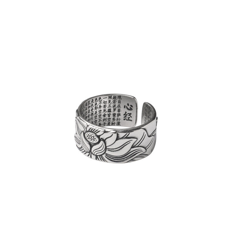 Wear FengShui Tibetan Lotus White Copper Enlightenment Ring
