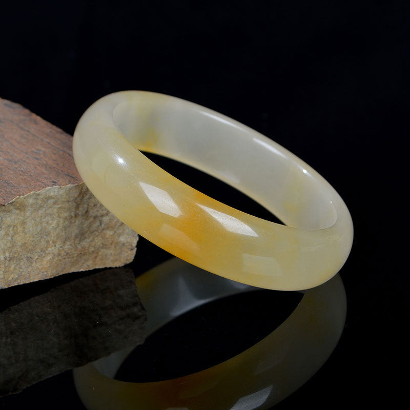 Wear FengShui Natural Golden Silk Jade Luck Wealth Bracelet Bangle