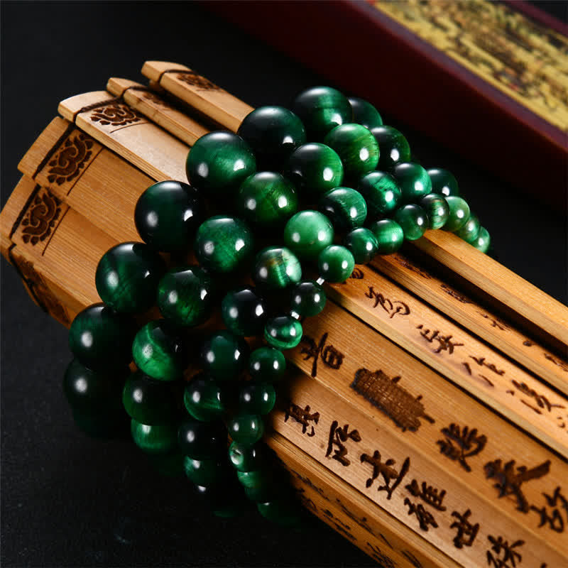 Wear FengShui Natural Green Tiger Eye Strength Bracelet