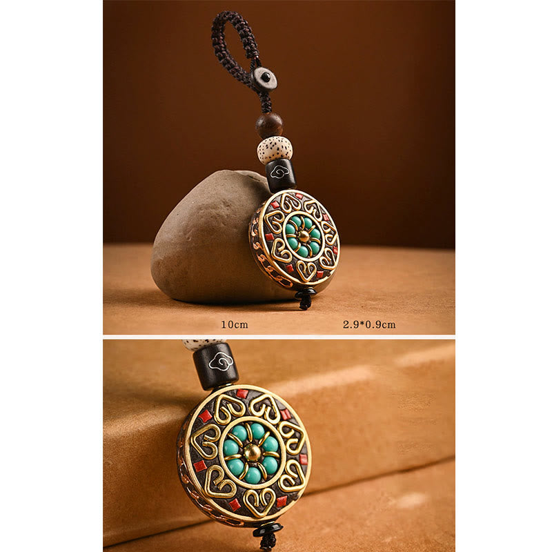 Wear FengShui Tibetan Om Mani Padme Hum Bodhi Seed Peace Key Chain