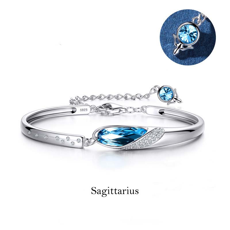 Wear FengShui 925 Silver Plated Copper 12 Constellations of the Zodiac Charm Bracelet
