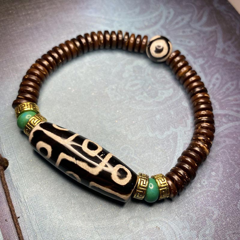 Wear FengShui Tibetan Nine-Eye Dzi Bead Wealth Bracelet