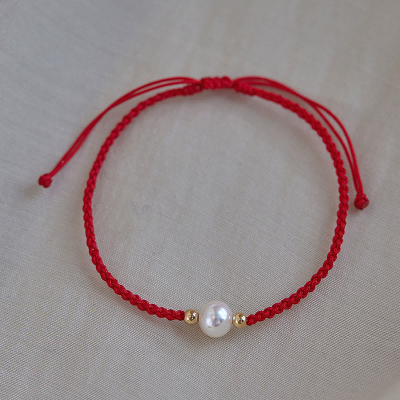 Wear FengShui Natural Pearl Bead Luck Braid String Bracelet