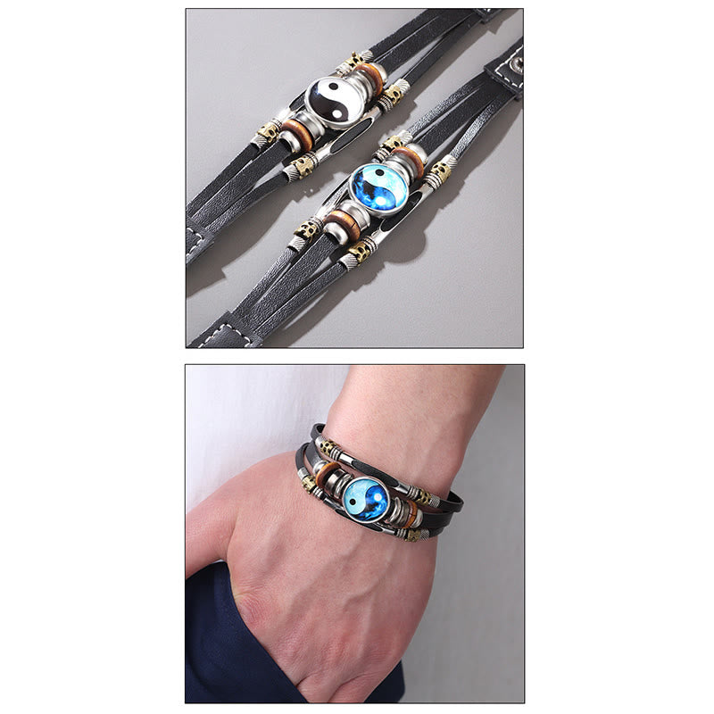 Wear FengShui Yin Yang Leather Balance Bracelet