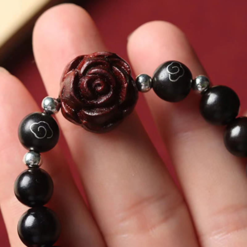 Wear FengShui Small Leaf Red Sandalwood Sooth Bracelet