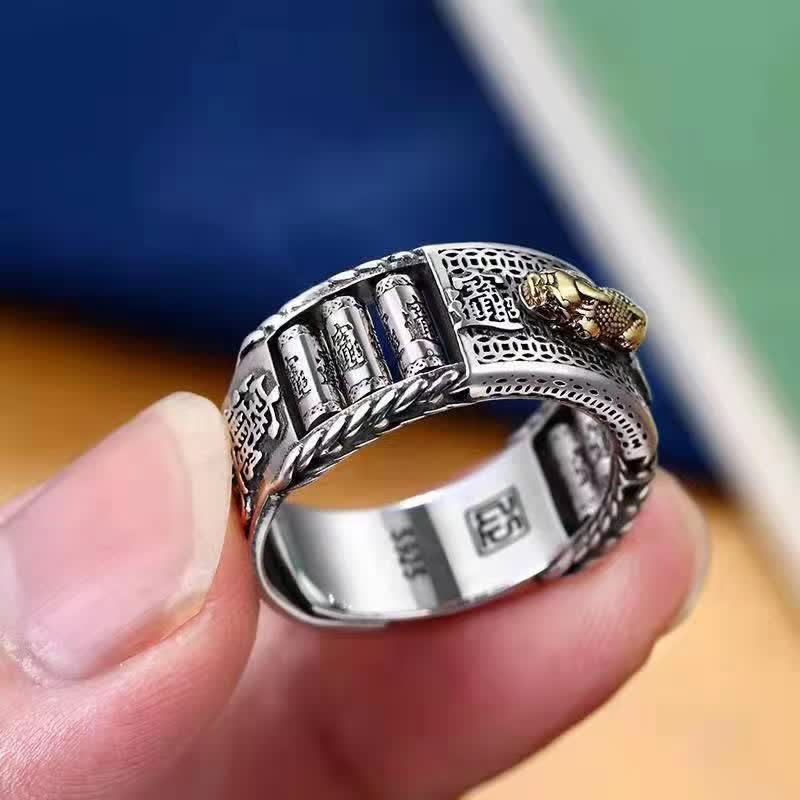 Wear FengShui Lucky FengShui PiXiu Wealth Prayer Wheels Couple Ring