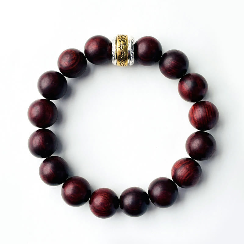 Wear FengShui Small Leaf Red Sandalwood Amulet Protection Bracelet