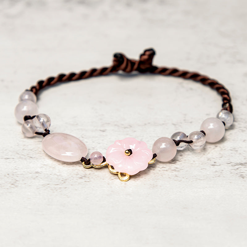 Wear FengShui The Flower of Love Pink Crystal Soothing Anklet