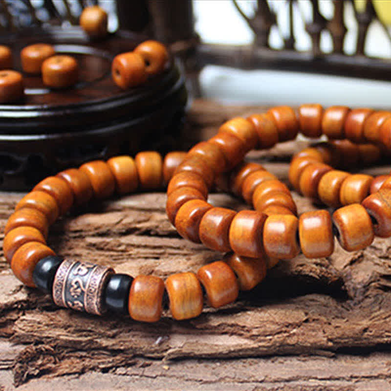 Wear FengShui Tibetan Bone Beads Om Mani Padme Hum Strength Bracelet