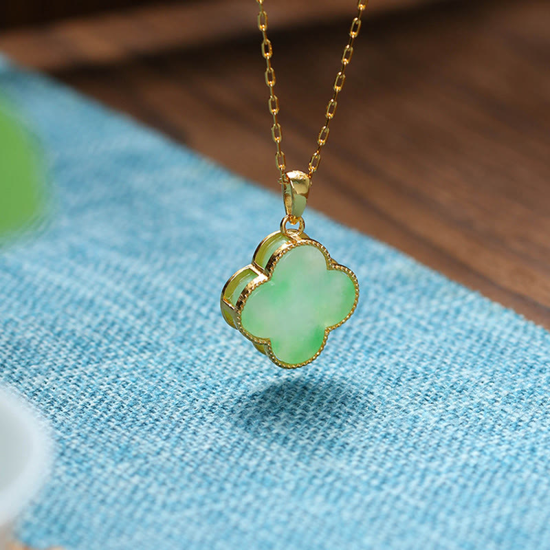 Wear FengShui "May Luck and Joy Be With You" Jade Necklace Includes Gift Message Card
