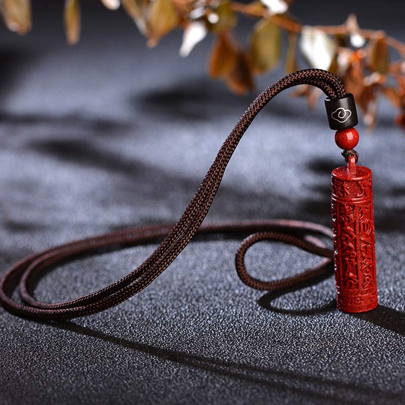 Wear FengShui Tibetan Cinnabar Mantra Concentration String Necklace