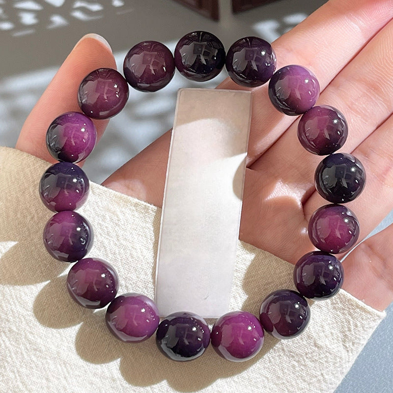 Natural Floral-Skin Jade-Like Bodhi Bead Bracelet – 12-13mm Round Beads