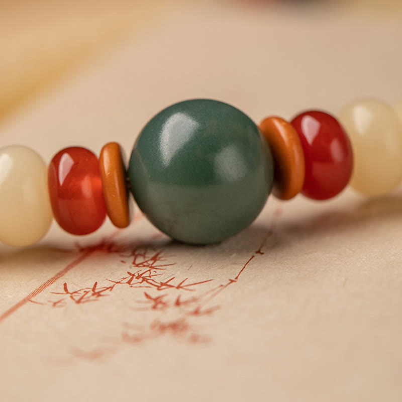 Wear FengShui Bodhi Seed Lotus Pod Charm Peace Double Wrap Bracelet