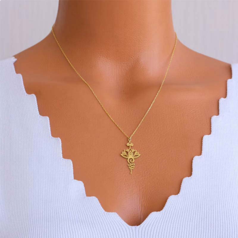 Wear FengShui Lotus Luck Wealth Necklace Pendant