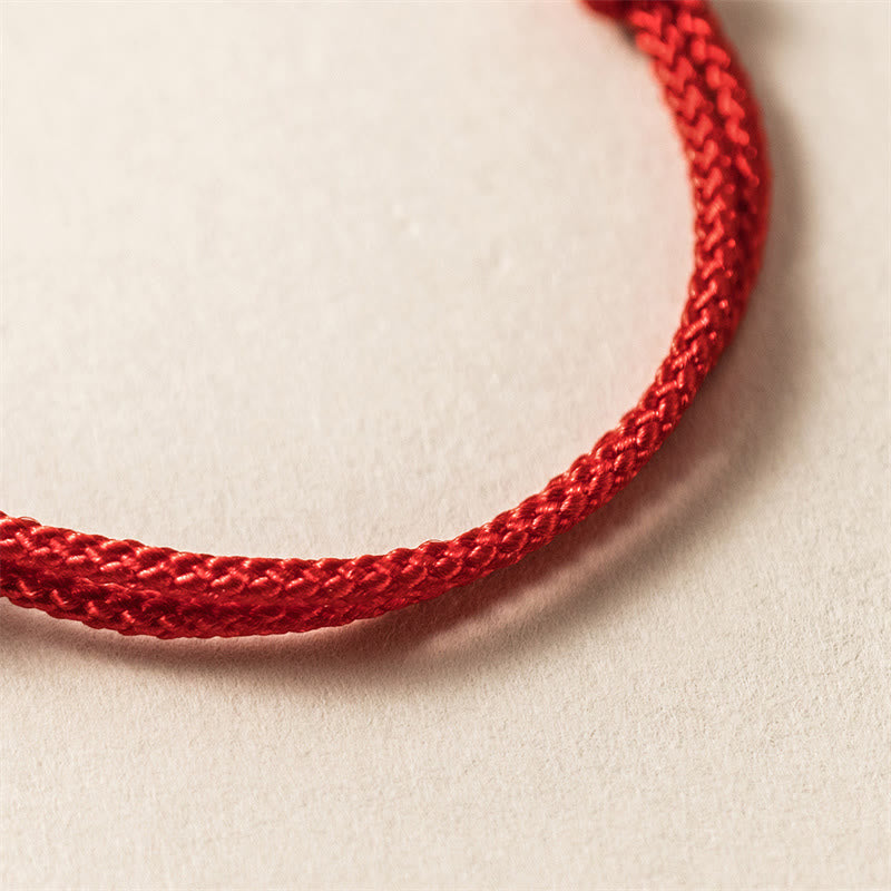 Wear FengShui 925 Sterling Silver Year of the Dragon Luck Strength Red Rope Bracelet