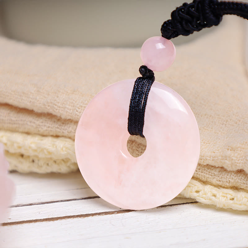 Wear FengShui Lucky Coin Pendant Healing Crystal Gemstone Necklace
