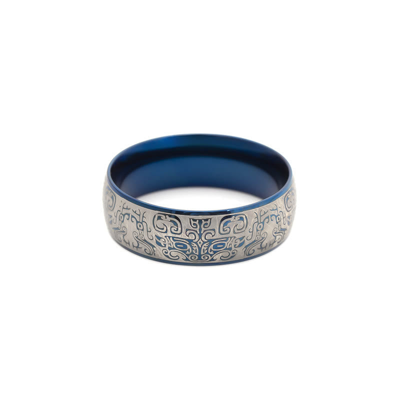 Wear FengShui Lucky Mythological Creature Taotie Wealth Titanium Steel Ring