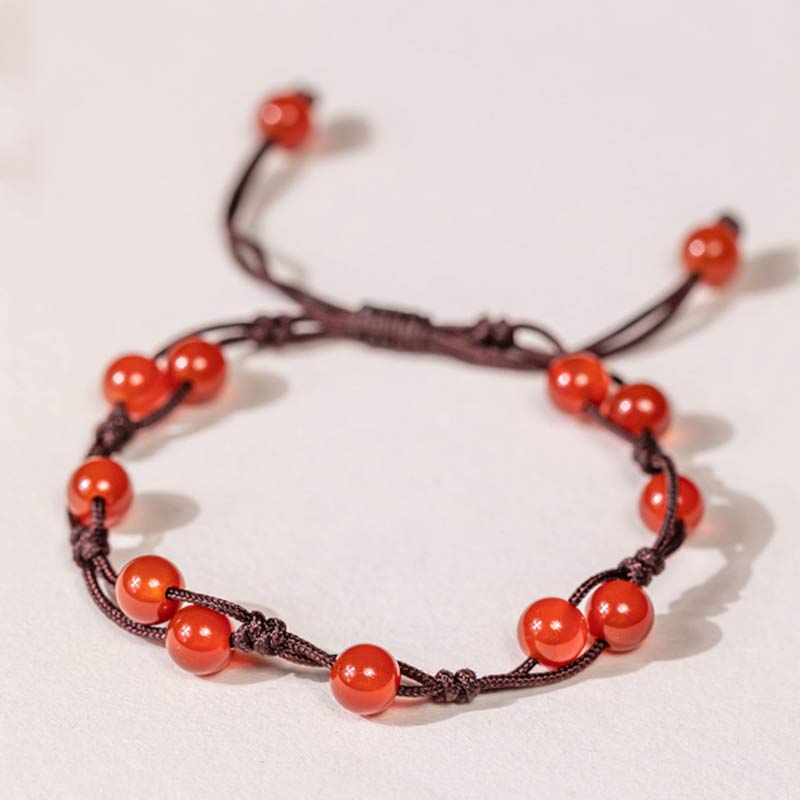Wear FengShui Red Agate Moss Agate Cinnabar Calm Bracelet