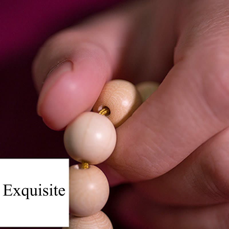 Wear FengShui Natural Abelia Biflora Wood Blessing Wrist Mala