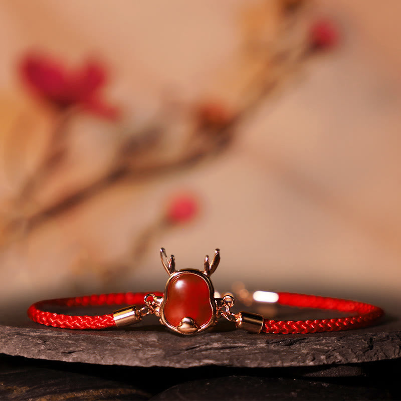 ❗❗❗A Flash Sale- Wear FengShui 925 Sterling Silver Year of the Dragon Natural Red Agate Dragon Attract Fortune Fu Character Strength Bracelet Necklace Pendant Earrings