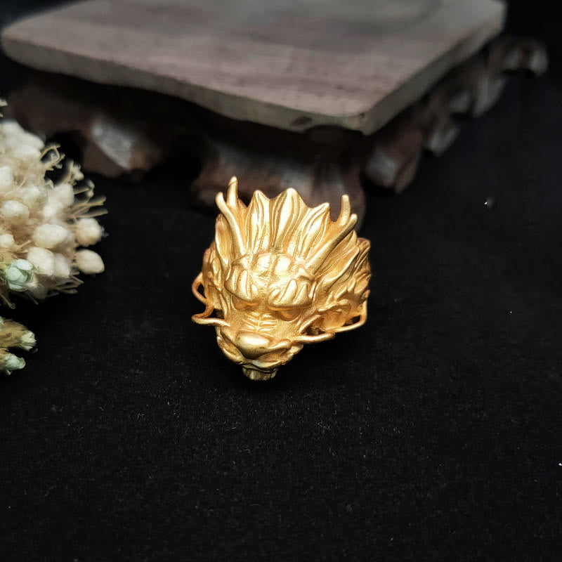 Wear FengShui Golden Dragon Luck Protection Ring