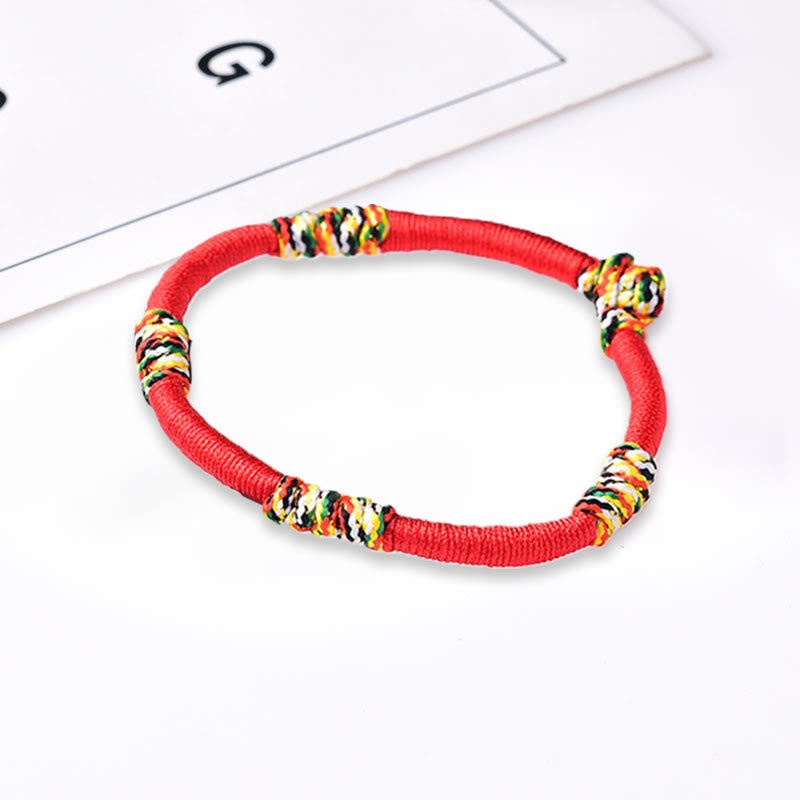 Wear FengShui Tibetan Handmade Colorful King Kong Knot Lucky Protection Braid String Bracelet