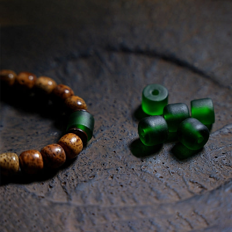 Wear FengShui Tibetan Bodhi Seed Amber Dzi Bead Agate Zakiram Goddess of Wealth Beads Triple Wrap Bracelet