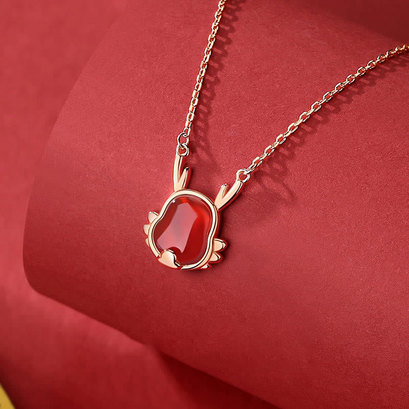 ❗❗❗A Flash Sale- Wear FengShui 925 Sterling Silver Year of the Dragon Natural Red Agate Dragon Attract Fortune Fu Character Strength Bracelet Necklace Pendant Earrings