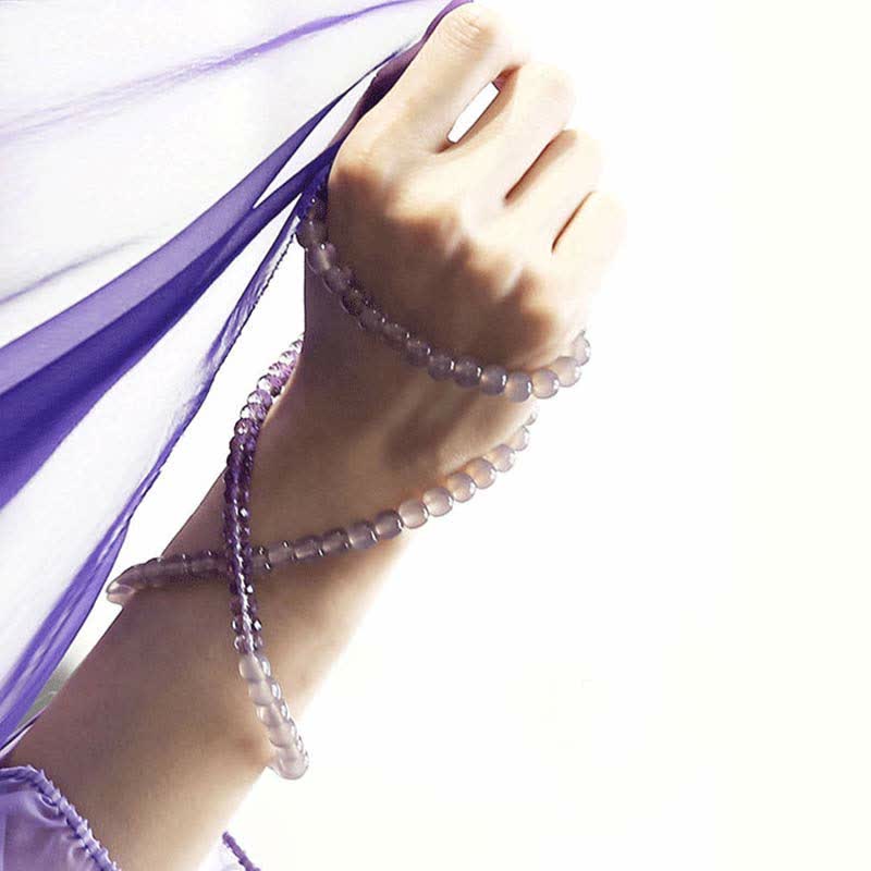 Wear FengShui Natural Amethyst Crystal Meditation Healing Bracelet